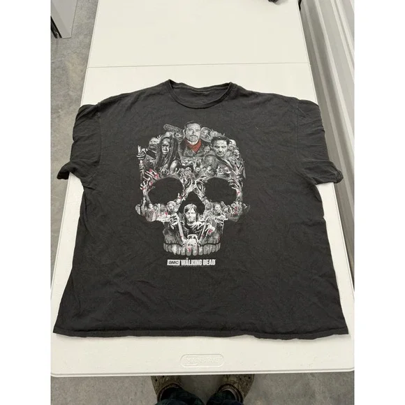 AMC The Walking Dead Skull Zombie Graphic T Shirt Black - Picture 5 of 7